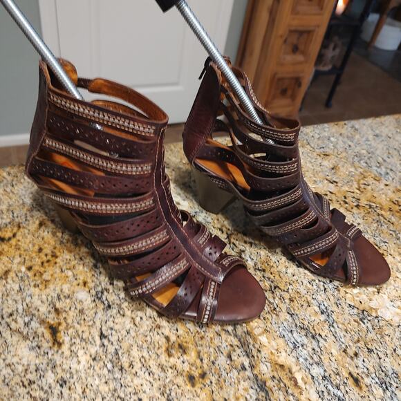 Pikolinos Brown Strappy Heeled Sandals Size 41 Naturally US 10 - Picture 3 of 13